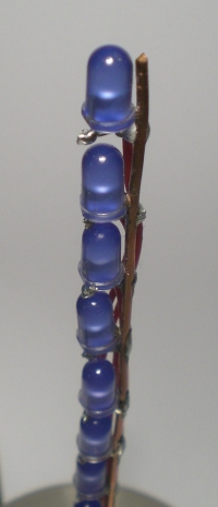 Die Anordnung der LEDs bei der Binär-Uhr III
